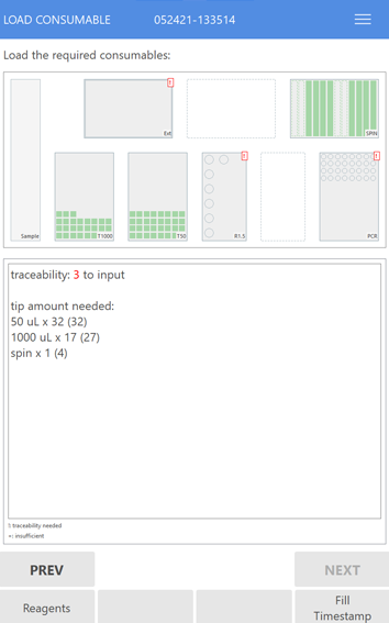 Step 3/5 - Load reagent kits and consumables